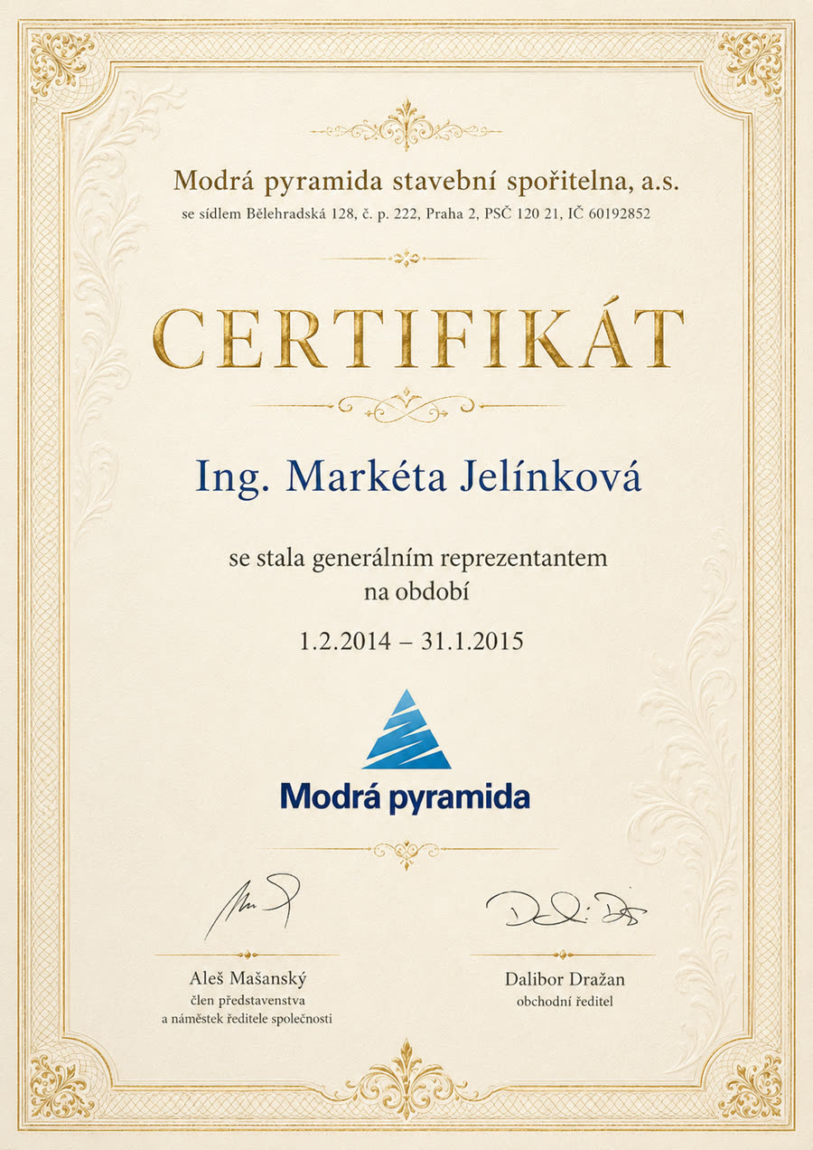 Certifikát 2